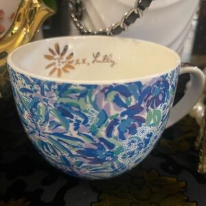 Lilly Pulitzer Blue and Green Floral Tea Cup. NWOB